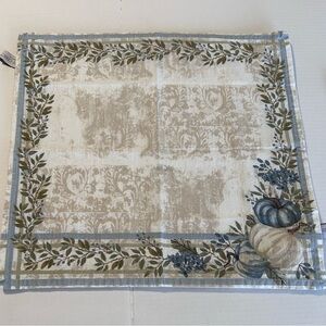 Shabby Chic napkins set of 6 floral with pumpkins. 2 different sizes see pics